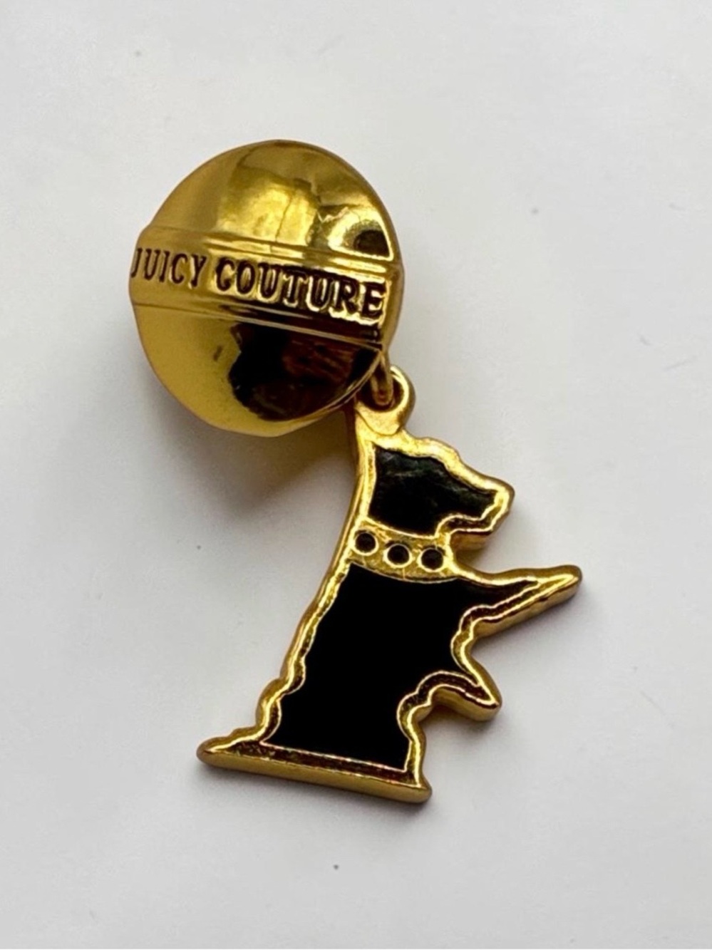 Juicy Couture Gold-Tone Black Yorkie Dog Dangle Pendant Charm